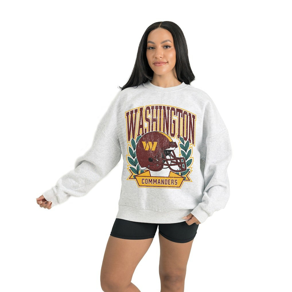 Washington Commanders Gameday Couture Women's Heritage Premium Fleece Pullover Sweatshirt - Gray Pullover