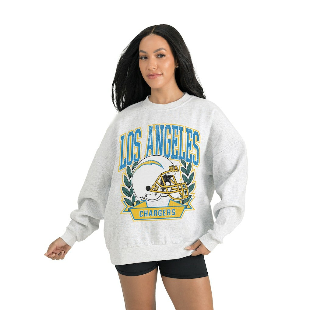 Los Angeles Chargers Gameday Couture Women's Heritage Premium Fleece Pullover Sweatshirt - Gray Pullover