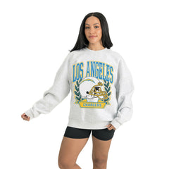 Los Angeles Chargers Gameday Couture Women's Heritage Premium Fleece Pullover Sweatshirt - Gray Pullover