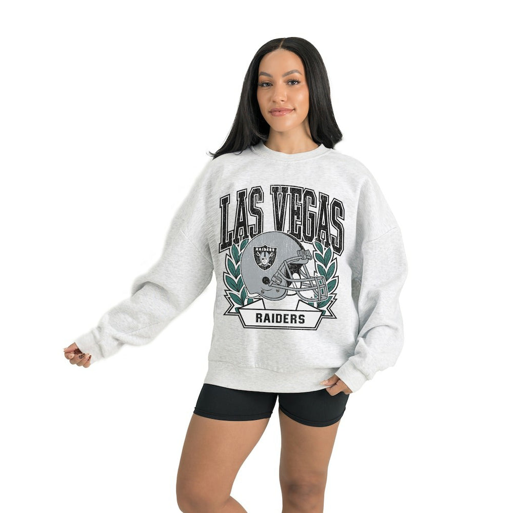 Las Vegas Raiders Gameday Couture Women's Heritage Premium Fleece Pullover Sweatshirt - Gray Pullover