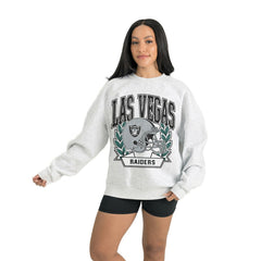 Las Vegas Raiders Gameday Couture Women's Heritage Premium Fleece Pullover Sweatshirt - Gray Pullover