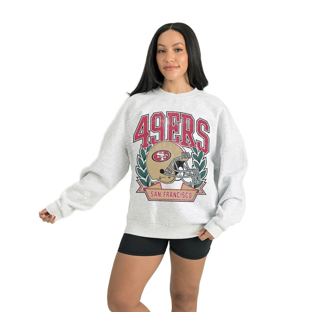 San Francisco 49ers Gameday Couture Women's Heritage Premium Fleece Pullover Sweatshirt - Gray Pullover