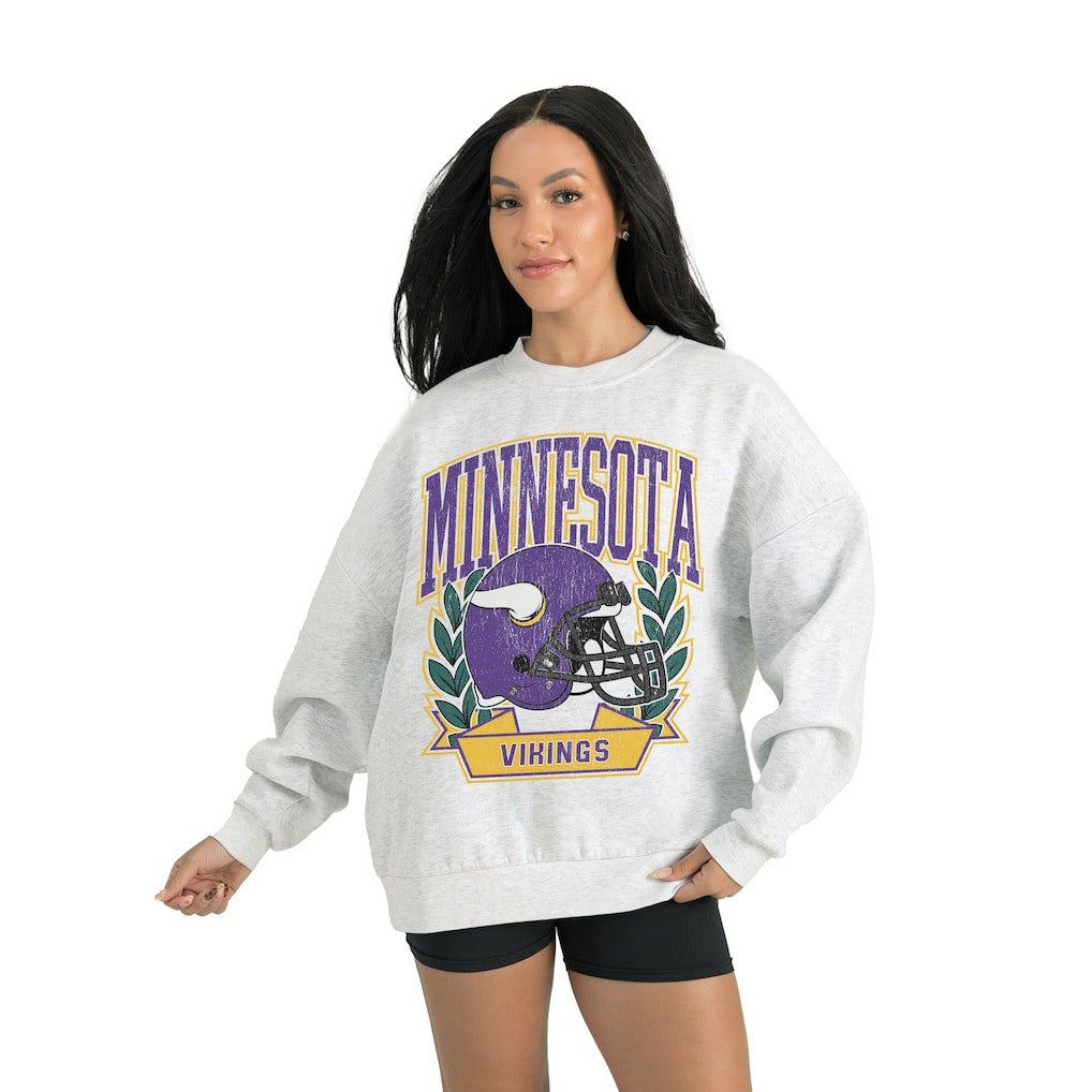 Minnesota Vikings Gameday Couture Women's Heritage Premium Fleece Pullover Sweatshirt - Gray Pullover