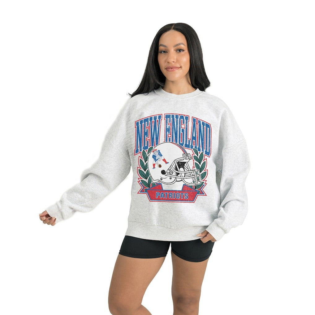 New England Patriots Gameday Couture Women's Heritage Premium Fleece Pullover Sweatshirt - Gray Pullover