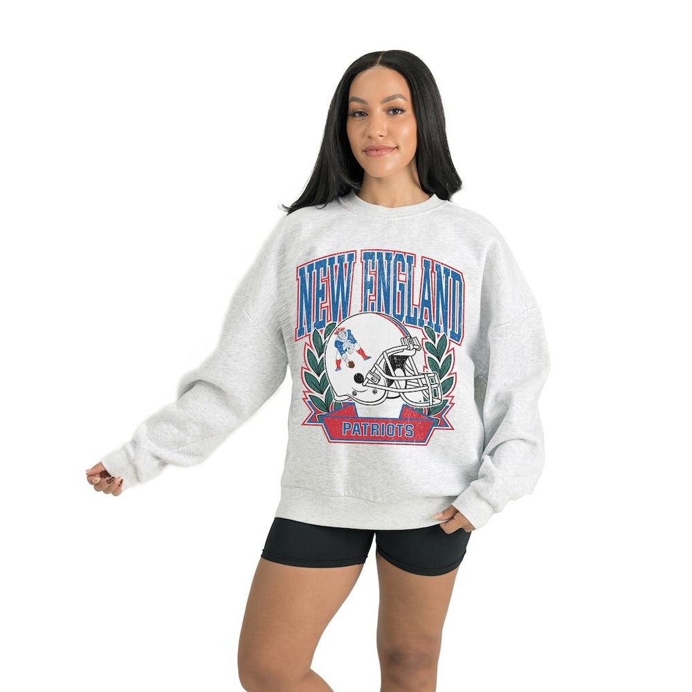 New England Patriots Gameday Couture Women's Heritage Premium Fleece Pullover Sweatshirt - Gray Pullover