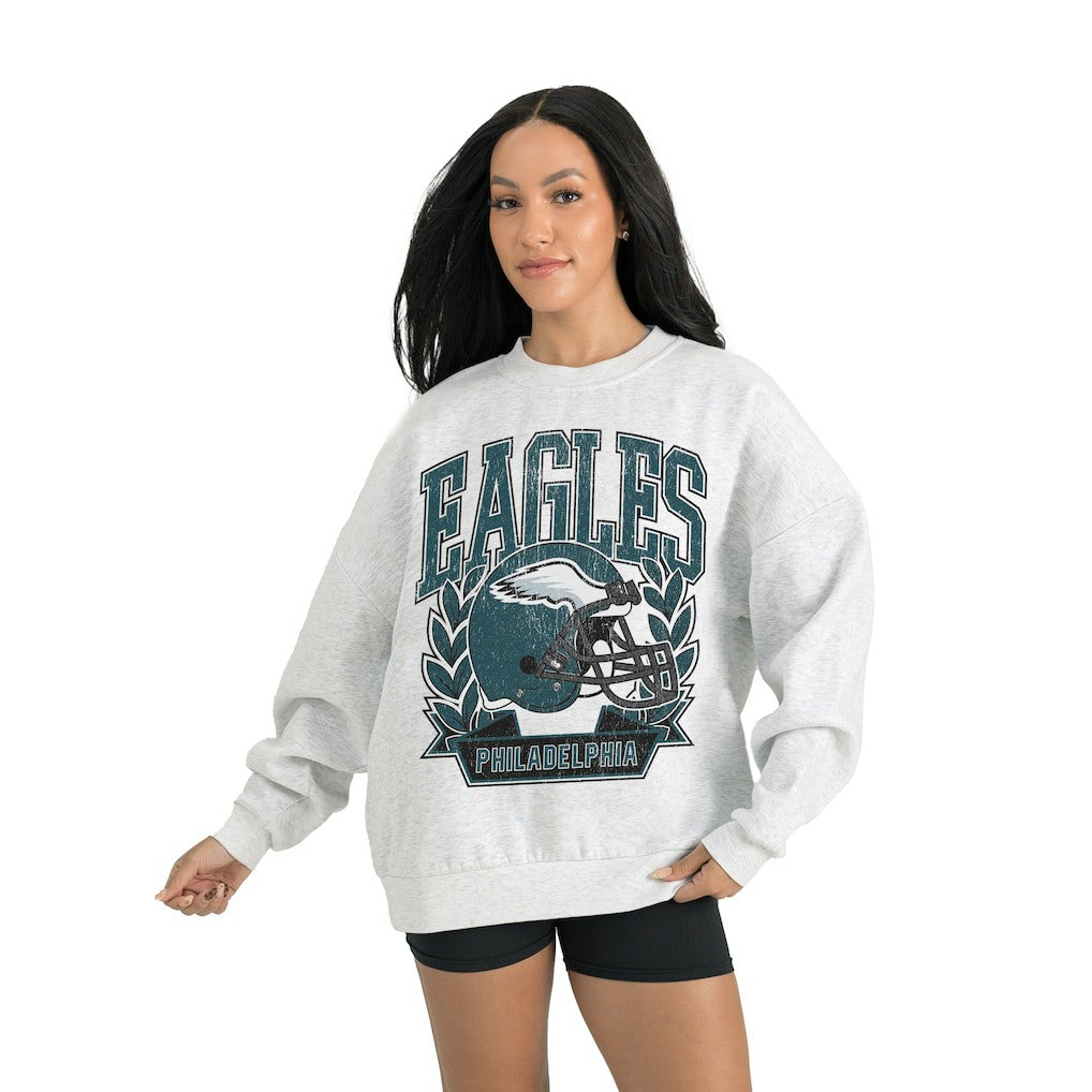 Philadelphia Eagles Gameday Couture Women's Heritage Premium Fleece Pullover Sweatshirt - Gray Pullover