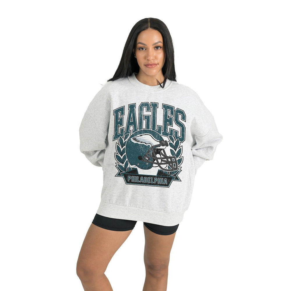 Philadelphia Eagles Gameday Couture Women's Heritage Premium Fleece Pullover Sweatshirt - Gray Pullover
