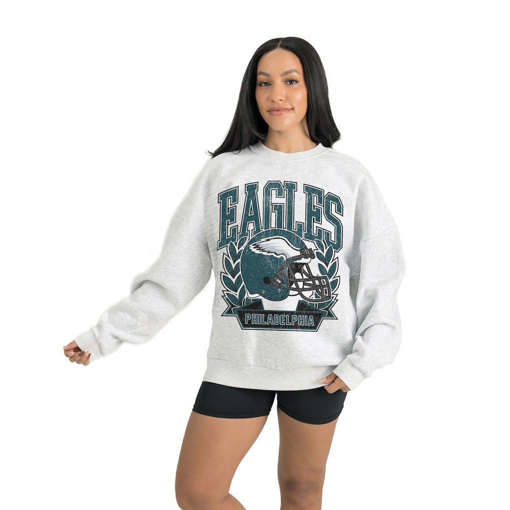 Philadelphia Eagles Gameday Couture Women's Heritage Premium Fleece Pullover Sweatshirt - Gray Pullover