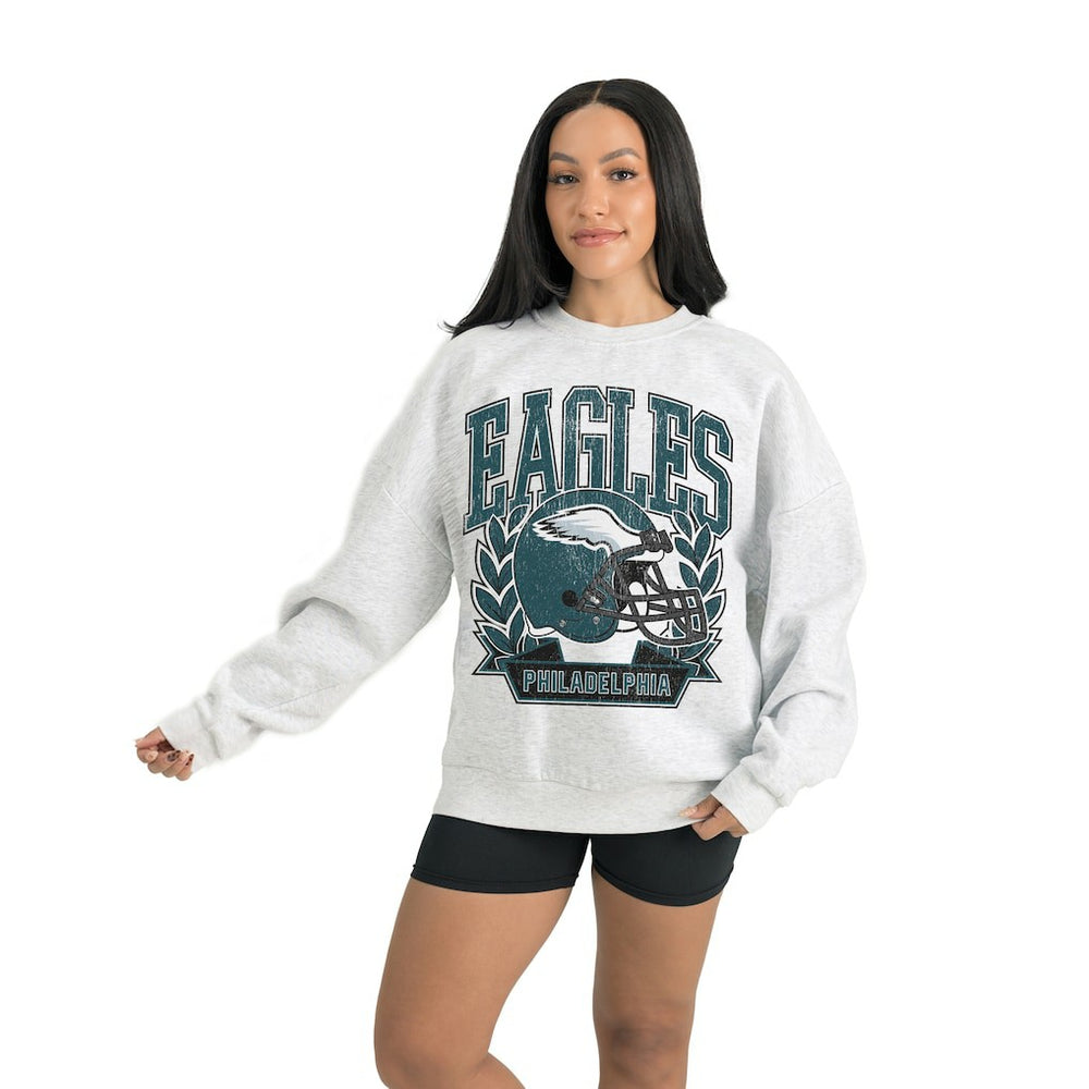 Philadelphia Eagles Gameday Couture Women's Heritage Premium Fleece Pullover Sweatshirt - Gray Pullover