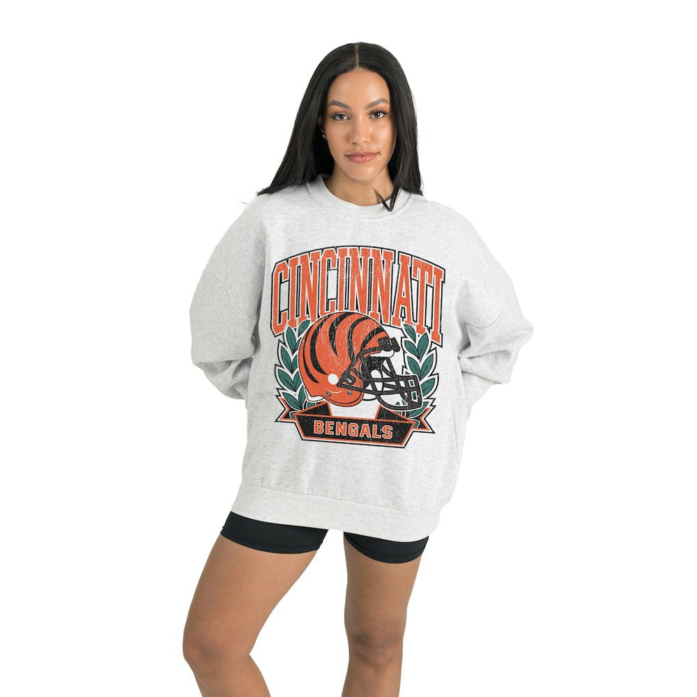 Cincinnati Bengals Gameday Couture Women's Heritage Premium Fleece Pullover Sweatshirt - Gray Pullover