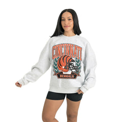 Cincinnati Bengals Gameday Couture Women's Heritage Premium Fleece Pullover Sweatshirt - Gray Pullover