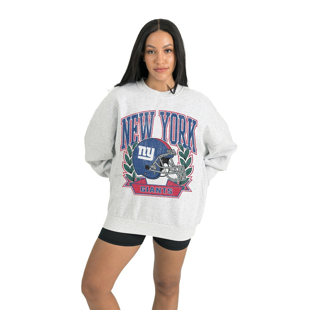 New York Giants Gameday Couture Women's Heritage Premium Fleece Pullover Sweatshirt - Gray Pullover