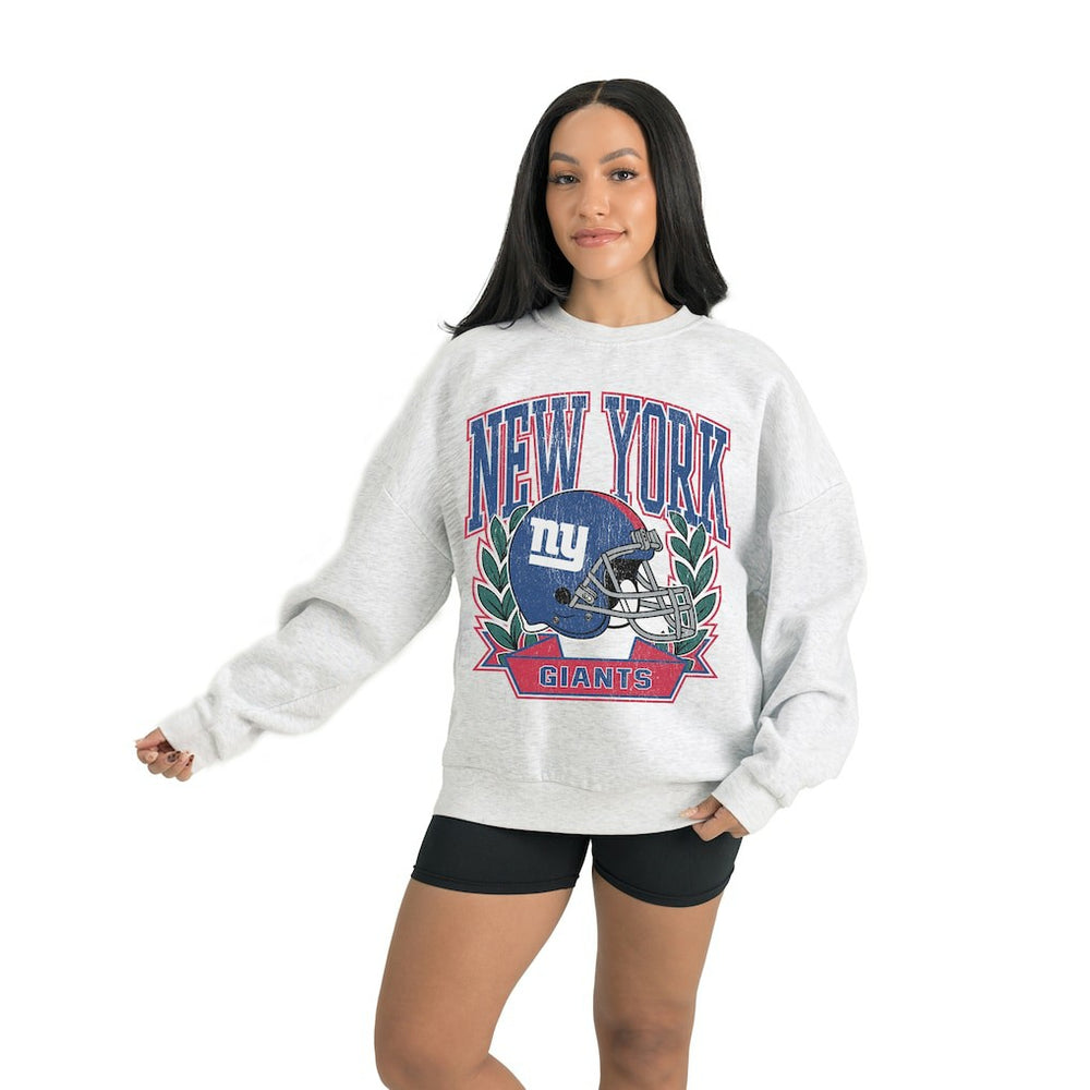 New York Giants Gameday Couture Women's Heritage Premium Fleece Pullover Sweatshirt - Gray Pullover