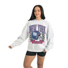 New York Giants Gameday Couture Women's Heritage Premium Fleece Pullover Sweatshirt - Gray Pullover