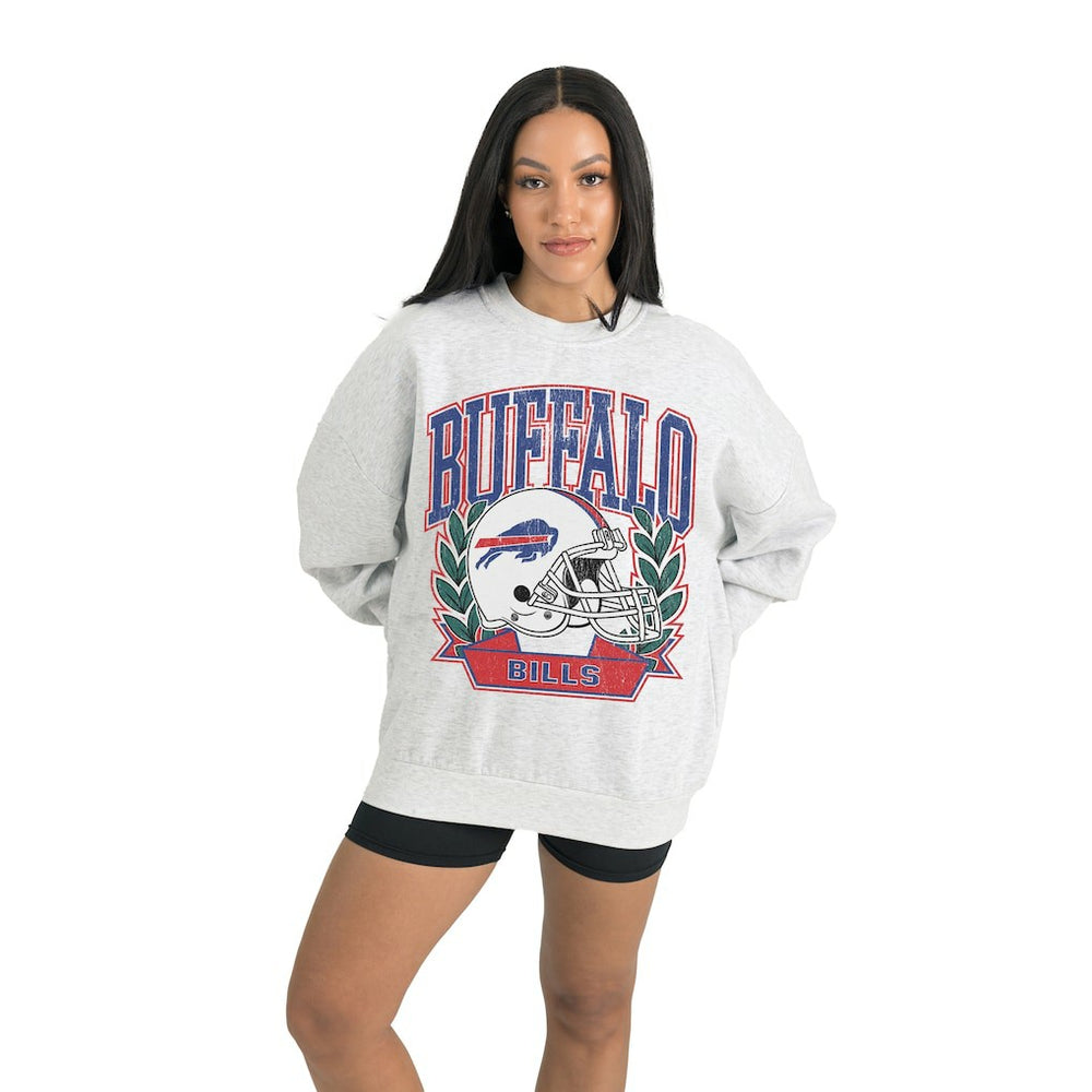 Buffalo Bills Gameday Couture Women's Heritage Premium Fleece Pullover Sweatshirt - Gray Pullover