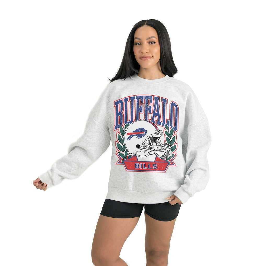 Buffalo Bills Gameday Couture Women's Heritage Premium Fleece Pullover Sweatshirt - Gray Pullover