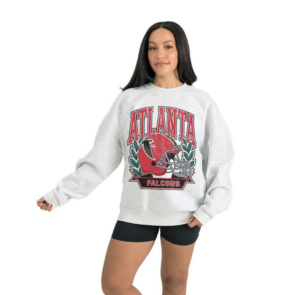 Atlanta Falcons Gameday Couture Women's Heritage Premium Fleece Pullover Sweatshirt - Gray Pullover