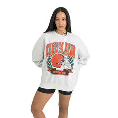 Cleveland Browns Gameday Couture Women's Heritage Premium Fleece Pullover Sweatshirt - Gray Pullover