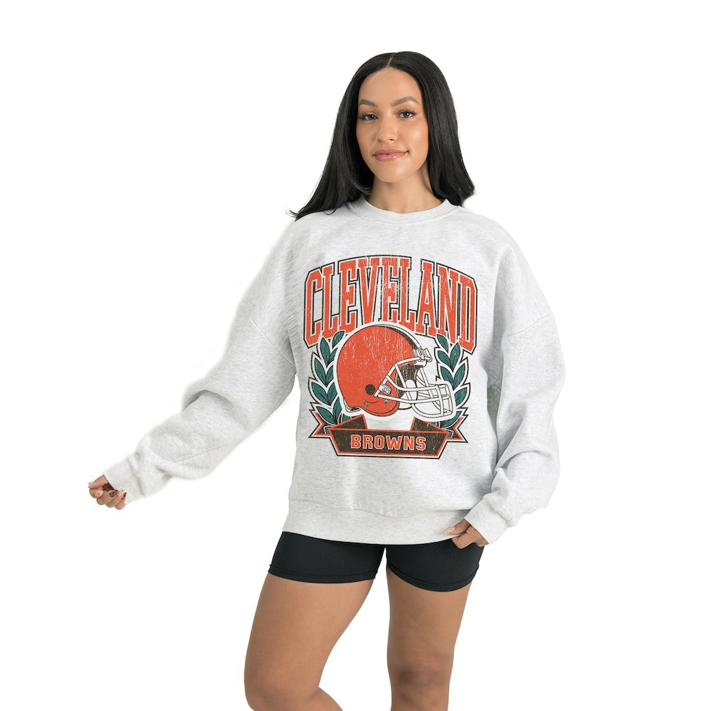 Cleveland Browns Gameday Couture Women's Heritage Premium Fleece Pullover Sweatshirt - Gray Pullover