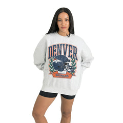 Denver Broncos Gameday Couture Women's Heritage Premium Fleece Pullover Sweatshirt - Gray Pullover