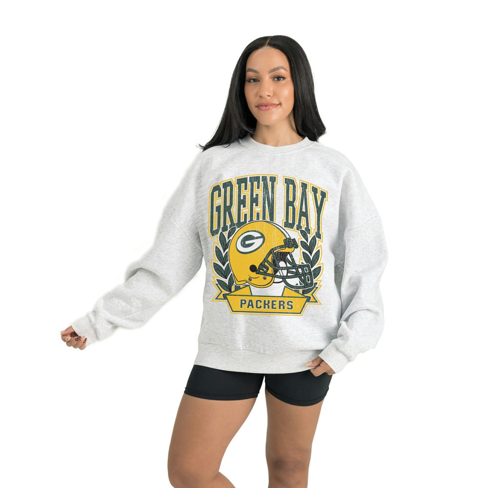 Green Bay Packers Gameday Couture Women's Heritage Premium Fleece Pullover Sweatshirt - Gray Pullover