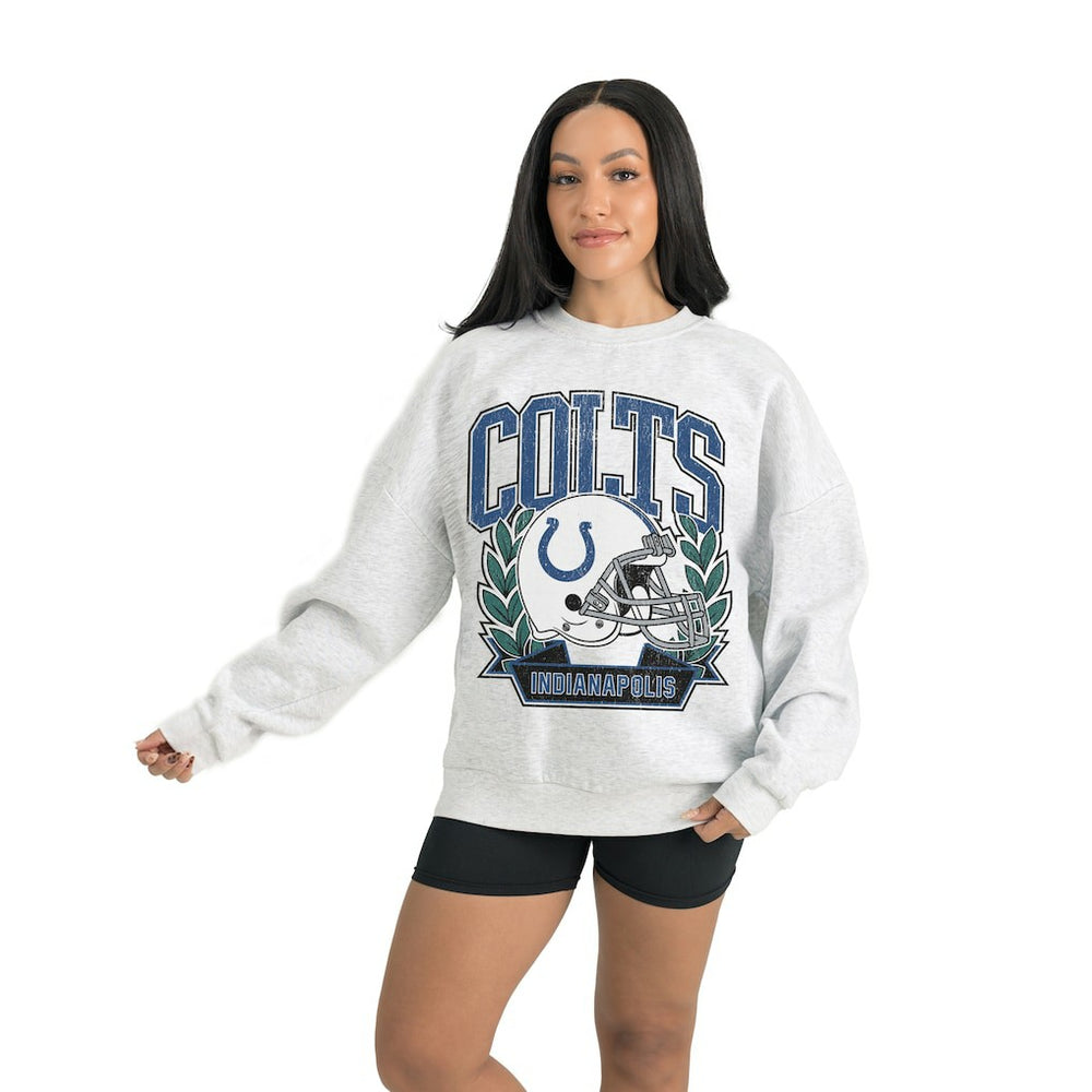 Indianapolis Colts Gameday Couture Women's Heritage Premium Fleece Pullover Sweatshirt - Gray Pullover