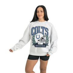 Indianapolis Colts Gameday Couture Women's Heritage Premium Fleece Pullover Sweatshirt - Gray Pullover