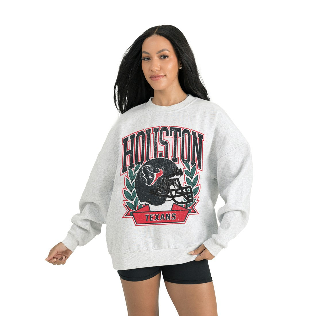 Houston Texans Gameday Couture Women's Heritage Premium Fleece Pullover Sweatshirt - Gray Pullover