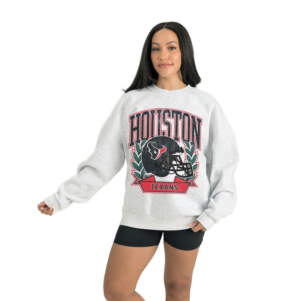 Houston Texans Gameday Couture Women's Heritage Premium Fleece Pullover Sweatshirt - Gray Pullover