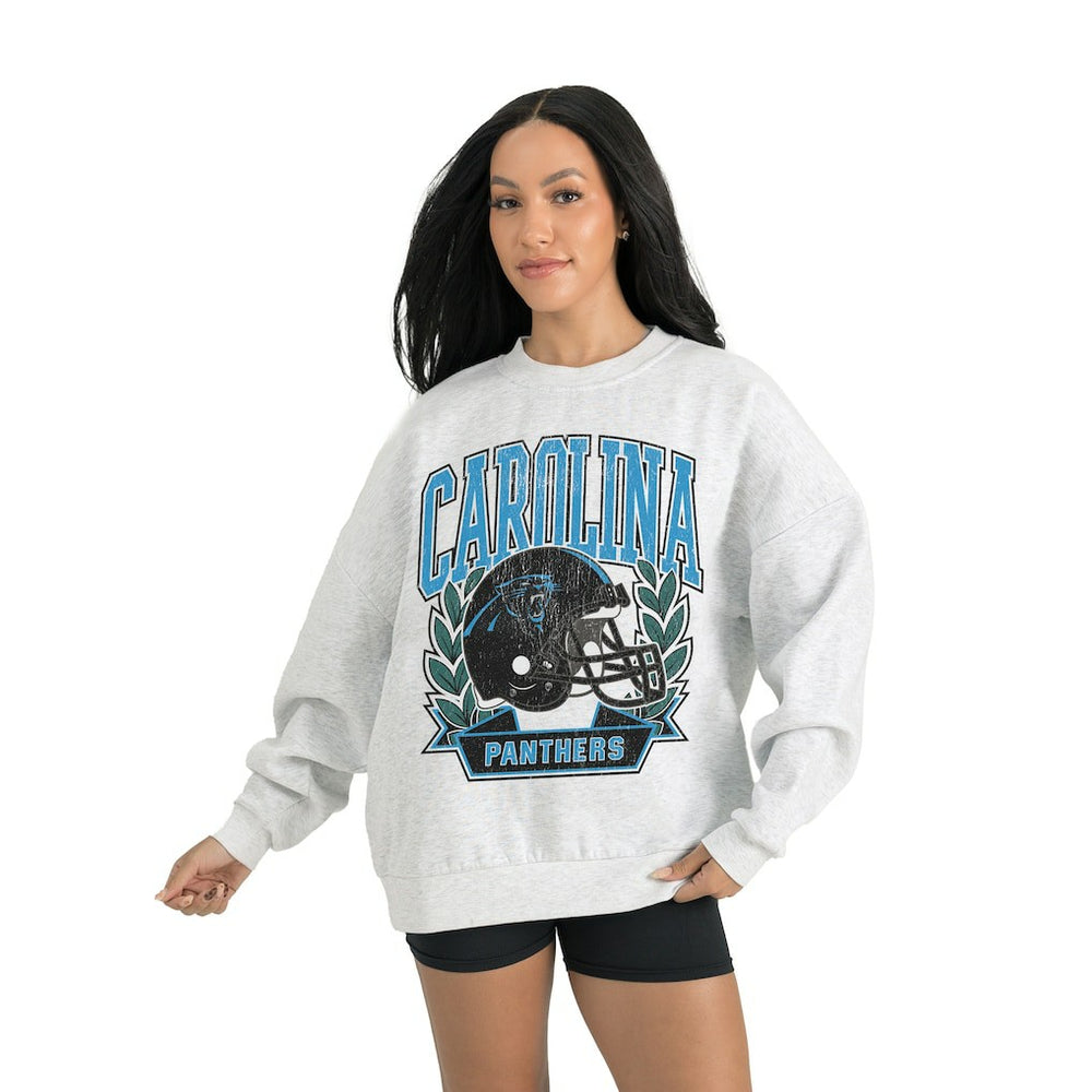 Carolina Panthers Gameday Couture Women's Heritage Premium Fleece Pullover Sweatshirt - Gray Pullover
