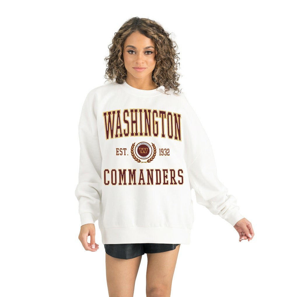 Washington Commanders Gameday Couture Women's Timeless Triumph Premium Fleece Pullover Sweatshirt - White Pullover