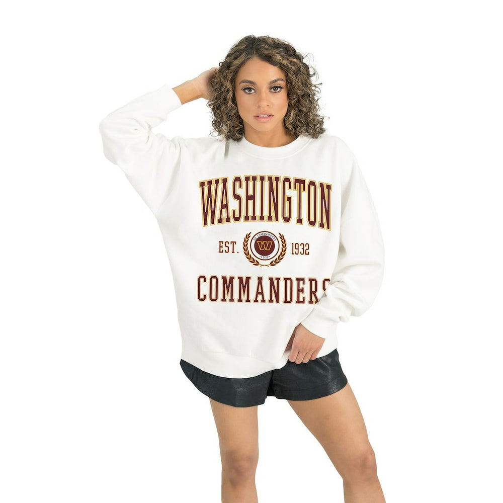 Washington Commanders Gameday Couture Women's Timeless Triumph Premium Fleece Pullover Sweatshirt - White Pullover