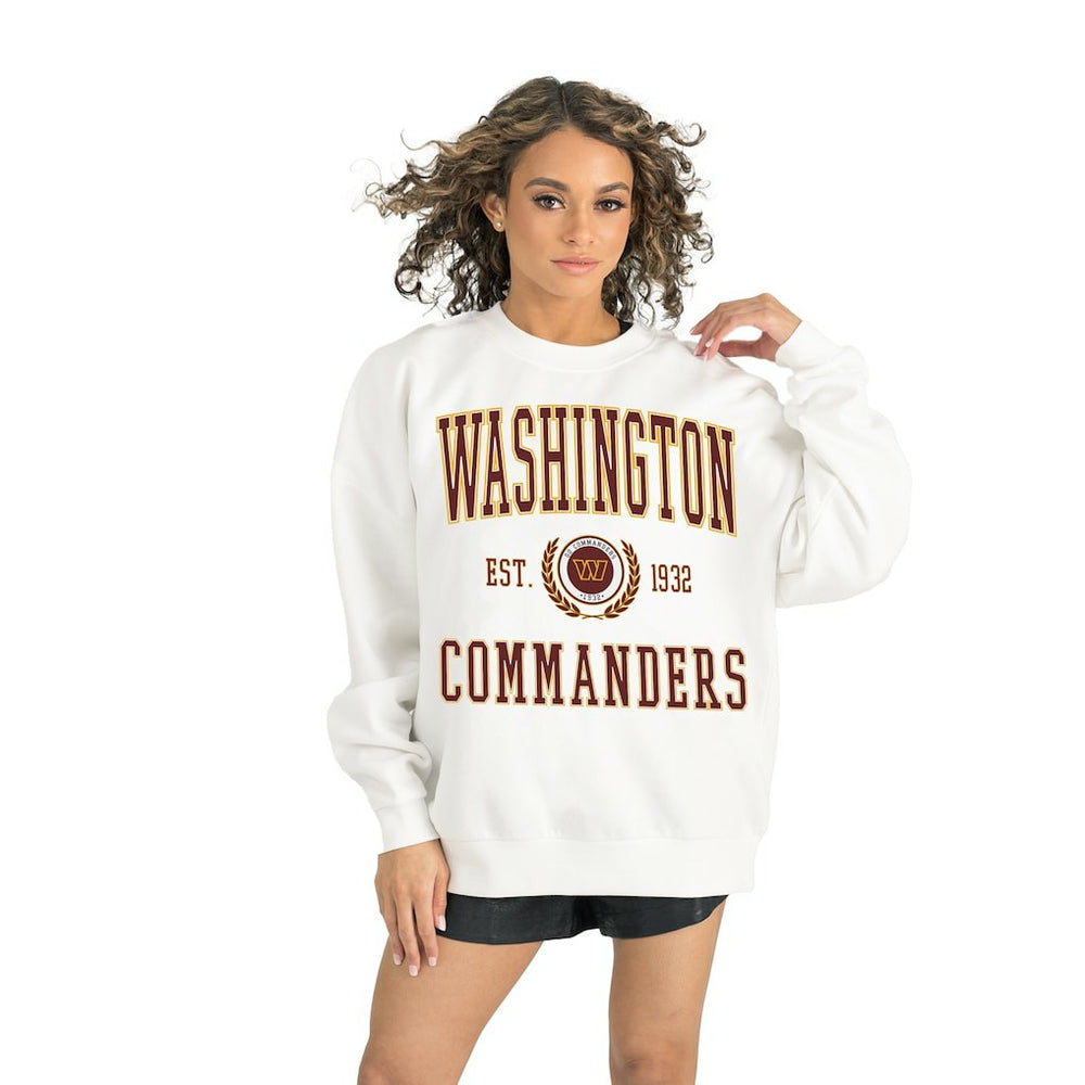 Washington Commanders Gameday Couture Women's Timeless Triumph Premium Fleece Pullover Sweatshirt - White Pullover