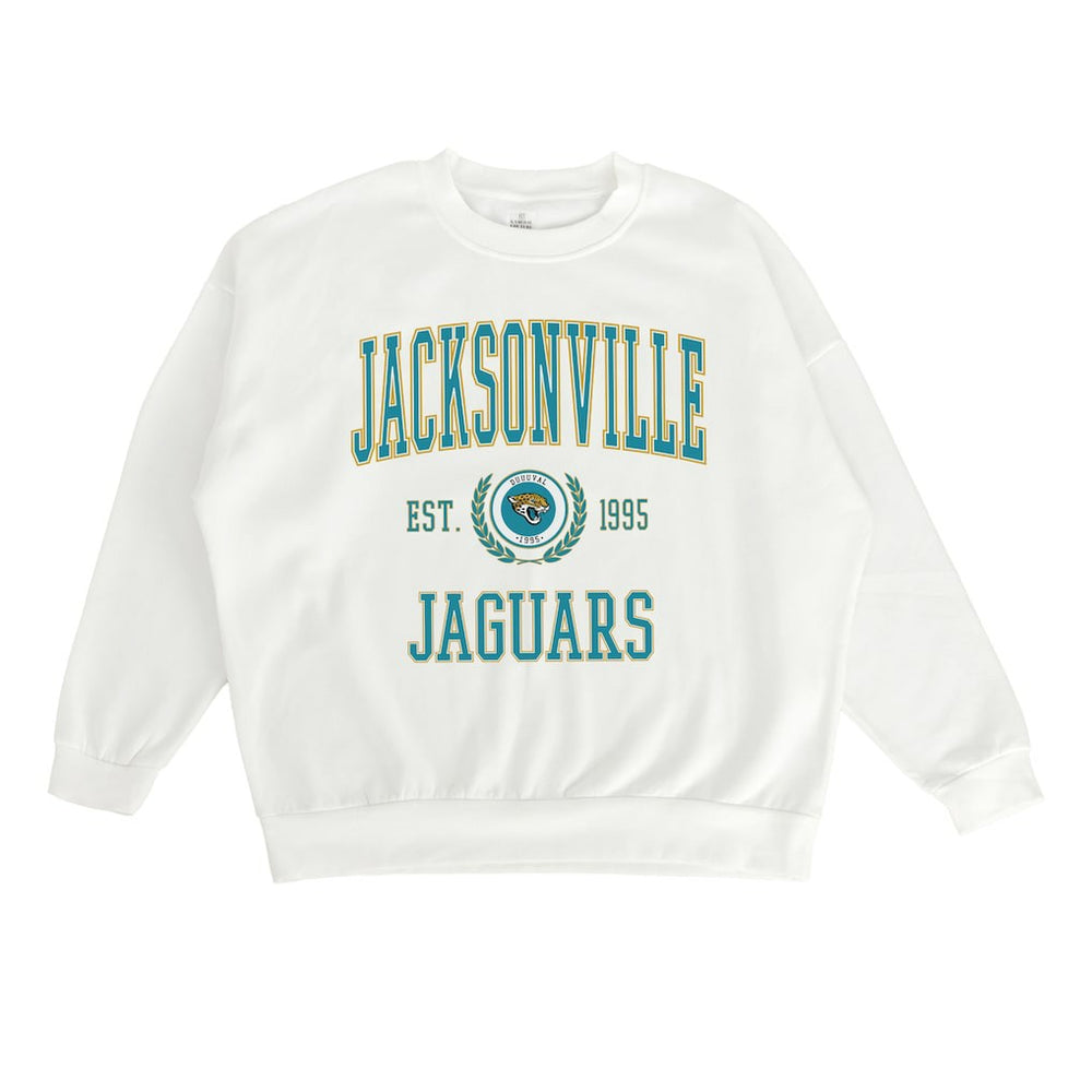 Jacksonville Jaguars Gameday Couture Women's Timeless Triumph Premium Fleece Pullover Sweatshirt - White Pullover