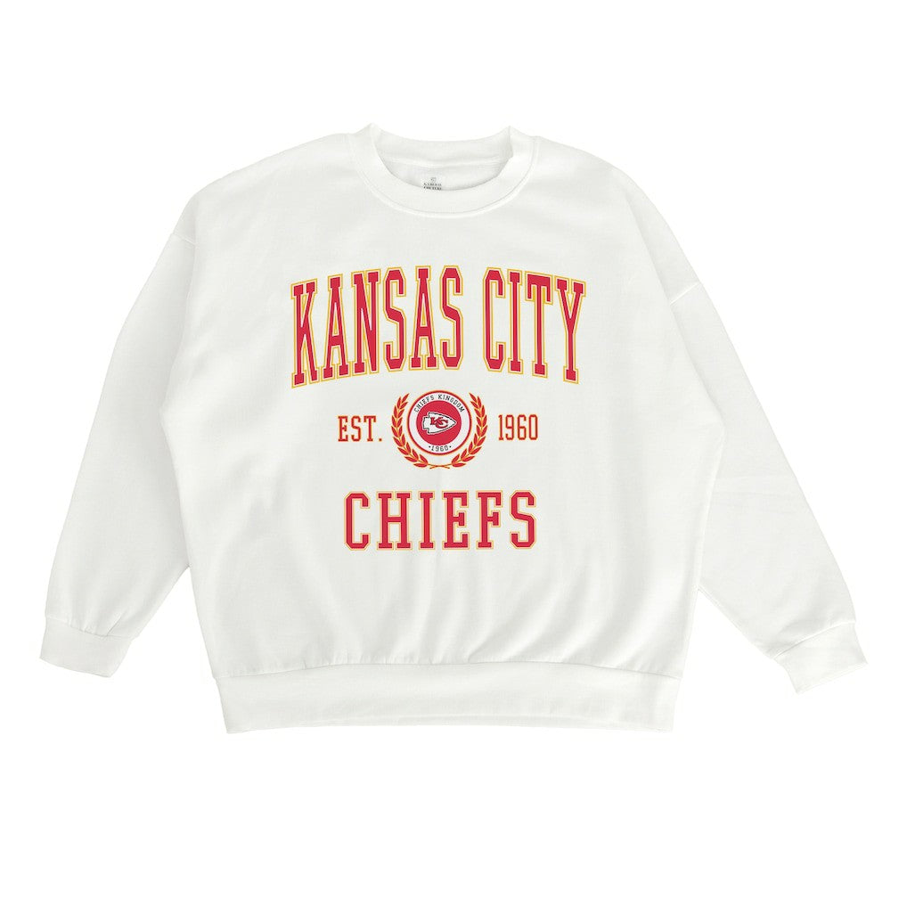 Kansas City Chiefs Gameday Couture Women's Timeless Triumph Premium Fleece Pullover Sweatshirt - White Pullover