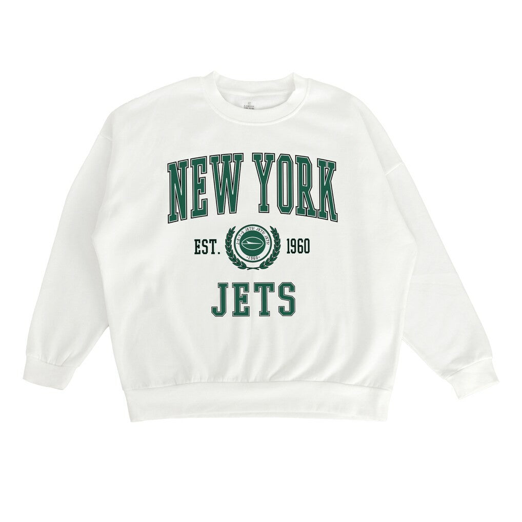 New York Jets Gameday Couture Women's Timeless Triumph Premium Fleece Pullover Sweatshirt - White Pullover