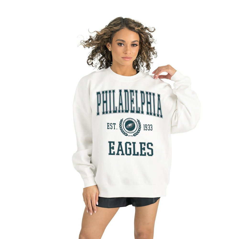Philadelphia Eagles Gameday Couture Women's Timeless Triumph Premium Fleece Pullover Sweatshirt - White Pullover