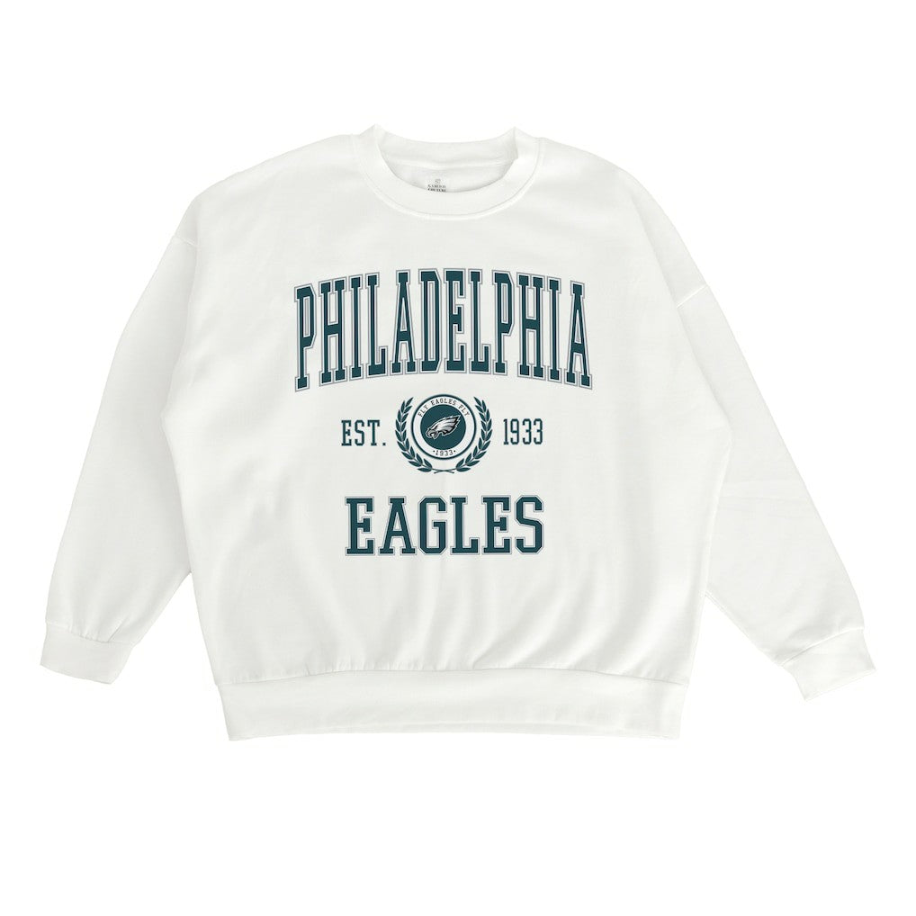 Philadelphia Eagles Gameday Couture Women's Timeless Triumph Premium Fleece Pullover Sweatshirt - White Pullover