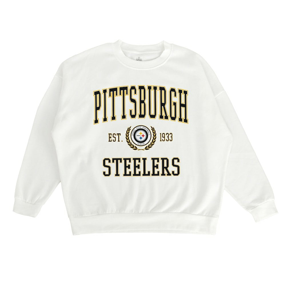 Pittsburgh Steelers Gameday Couture Women's Timeless Triumph Premium Fleece Pullover Sweatshirt - White Pullover