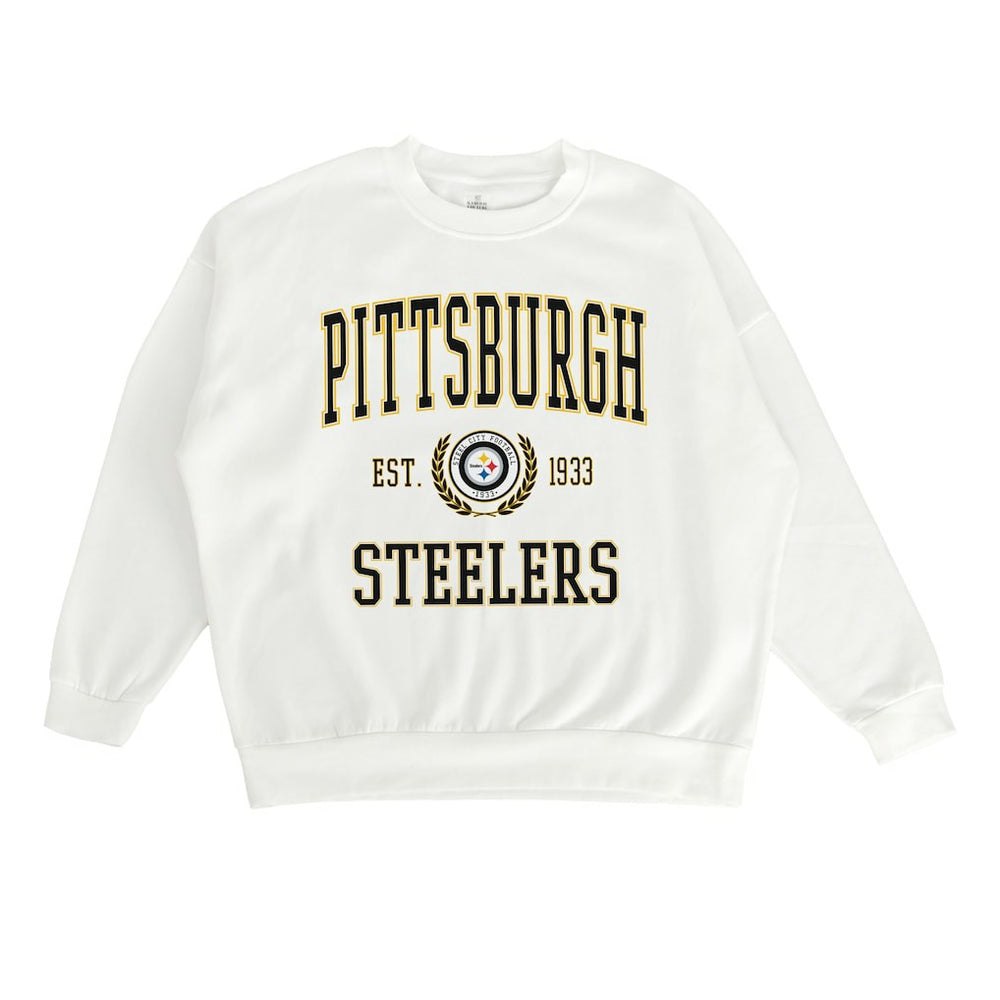Pittsburgh Steelers Gameday Couture Women's Timeless Triumph Premium Fleece Pullover Sweatshirt - White Pullover