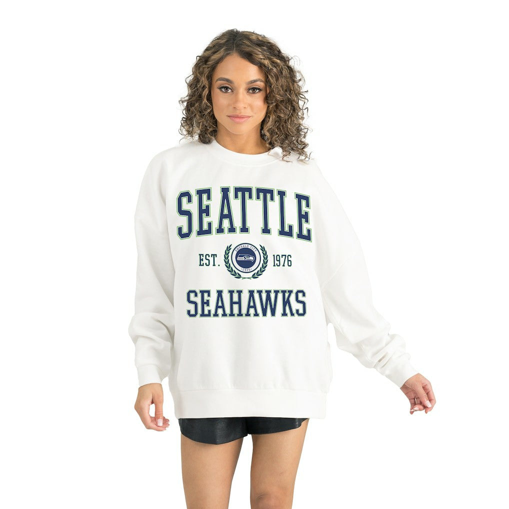Seattle Seahawks Gameday Couture Women's Timeless Triumph Premium Fleece Pullover Sweatshirt - White Pullover
