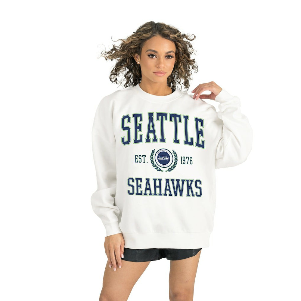 Seattle Seahawks Gameday Couture Women's Timeless Triumph Premium Fleece Pullover Sweatshirt - White Pullover