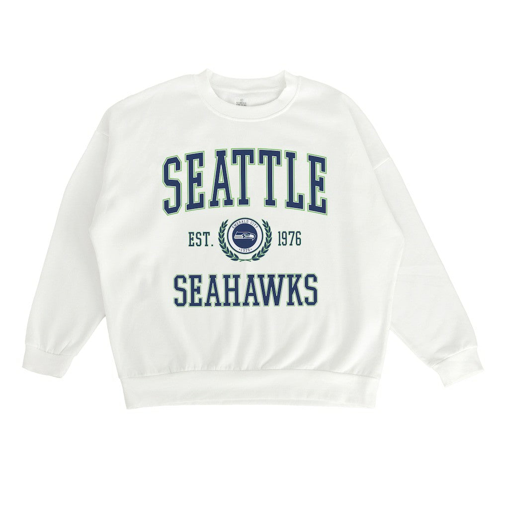 Seattle Seahawks Gameday Couture Women's Timeless Triumph Premium Fleece Pullover Sweatshirt - White Pullover