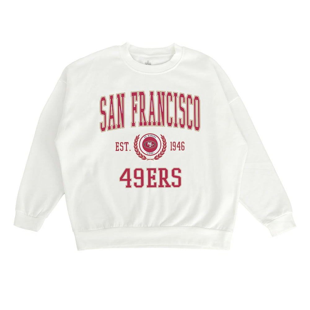 San Francisco 49ers Gameday Couture Women's Timeless Triumph Premium Fleece Pullover Sweatshirt - White Pullover