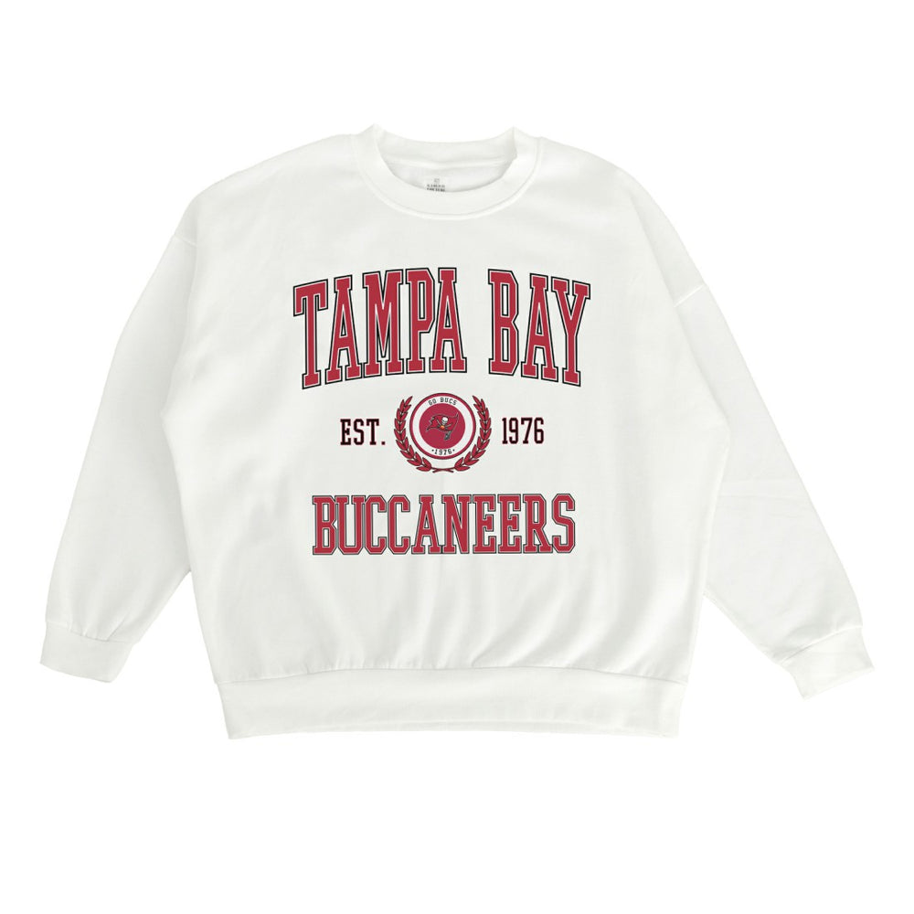 Tampa Bay Buccaneers Gameday Couture Women's Timeless Triumph Premium Fleece Pullover Sweatshirt - White Pullover