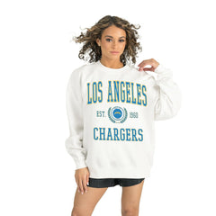 Los Angeles Chargers Gameday Couture Women's Timeless Triumph Premium Fleece Pullover Sweatshirt - White Pullover