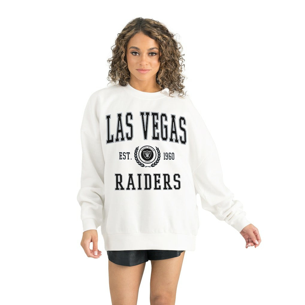 Las Vegas Raiders Gameday Couture Women's Timeless Triumph Premium Fleece Pullover Sweatshirt - White Pullover