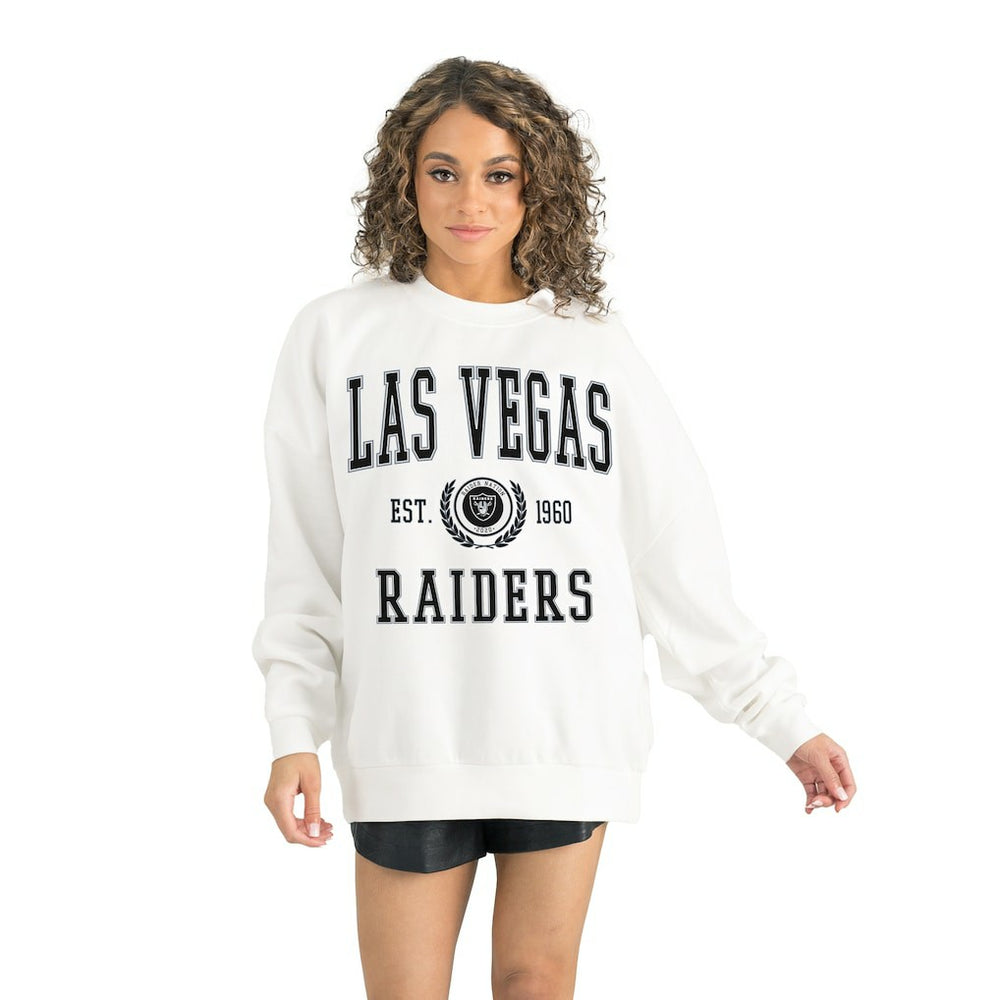 Las Vegas Raiders Gameday Couture Women's Timeless Triumph Premium Fleece Pullover Sweatshirt - White Pullover