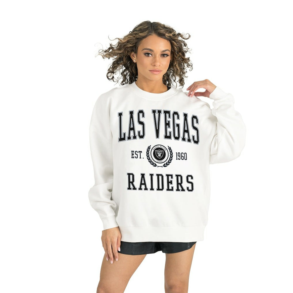 Las Vegas Raiders Gameday Couture Women's Timeless Triumph Premium Fleece Pullover Sweatshirt - White Pullover