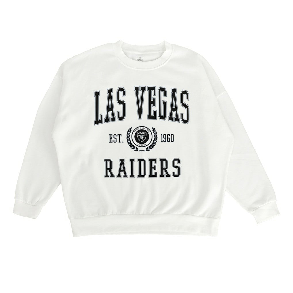 Las Vegas Raiders Gameday Couture Women's Timeless Triumph Premium Fleece Pullover Sweatshirt - White Pullover